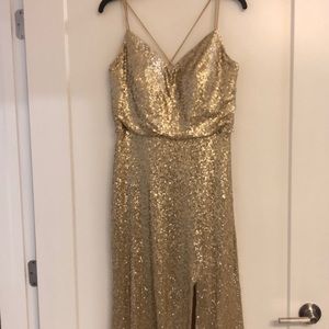 Christina Wu Gold Sequin Dress